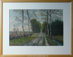 M. Bömer, olieverf, landschap, passe-partout en inlijsten
